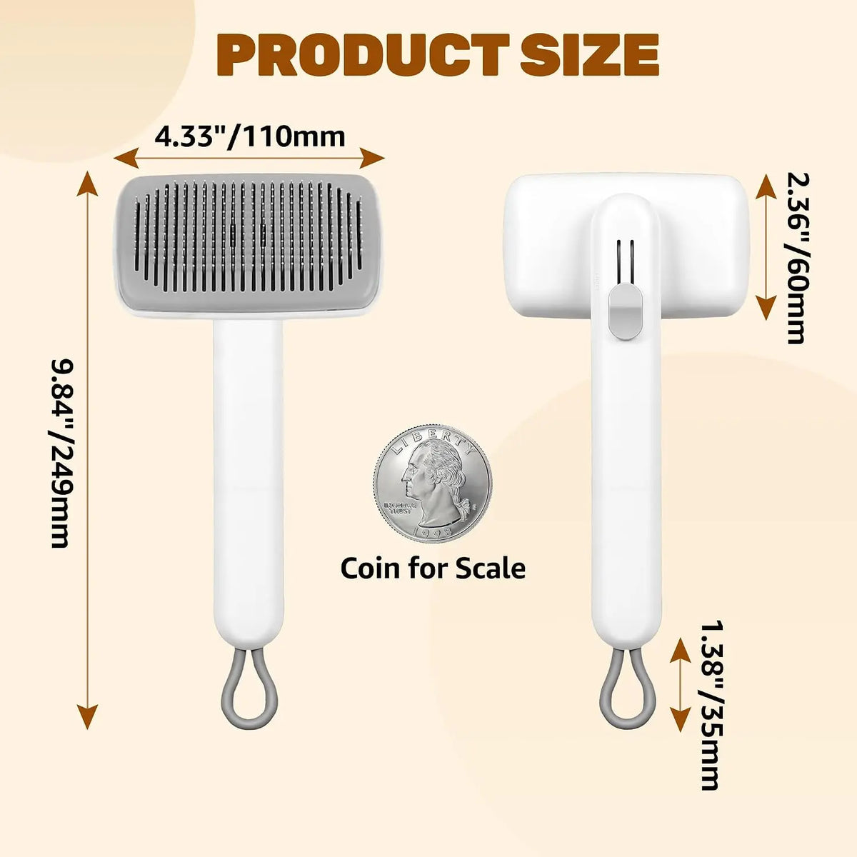 Self-Cleaning Deshedding Slicker Comb for Dogs and Cats - One-Click Release Brush for Effective Shed Control and Effortless Cleaning
