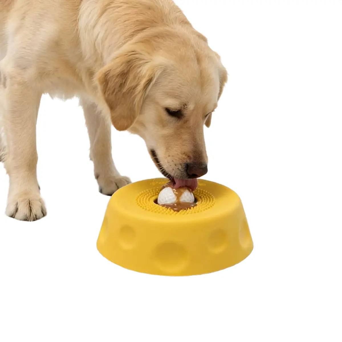 Pawpace Silicone Slow Feed Dog Bowl - 250ml Capacity, Innovative Mess-Free Design with Ball, Includes Spatula and 8 Suction Cups for Enhanced Mental Stimulation During Feeding