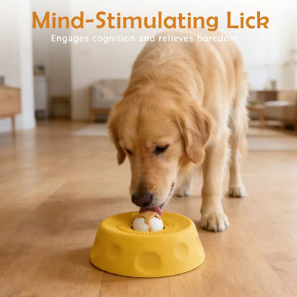 Pawpace Silicone Slow Feed Dog Bowl - 250ml Capacity, Innovative Mess-Free Design with Ball, Includes Spatula and 8 Suction Cups for Enhanced Mental Stimulation During Feeding