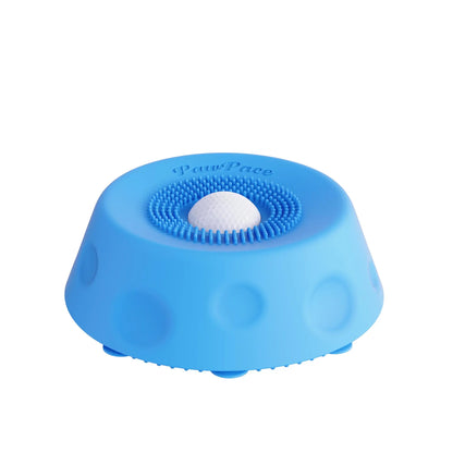Pawpace Silicone Slow Feed Dog Bowl - 250ml Capacity, Innovative Mess-Free Design with Ball, Includes Spatula and 8 Suction Cups for Enhanced Mental Stimulation During Feeding